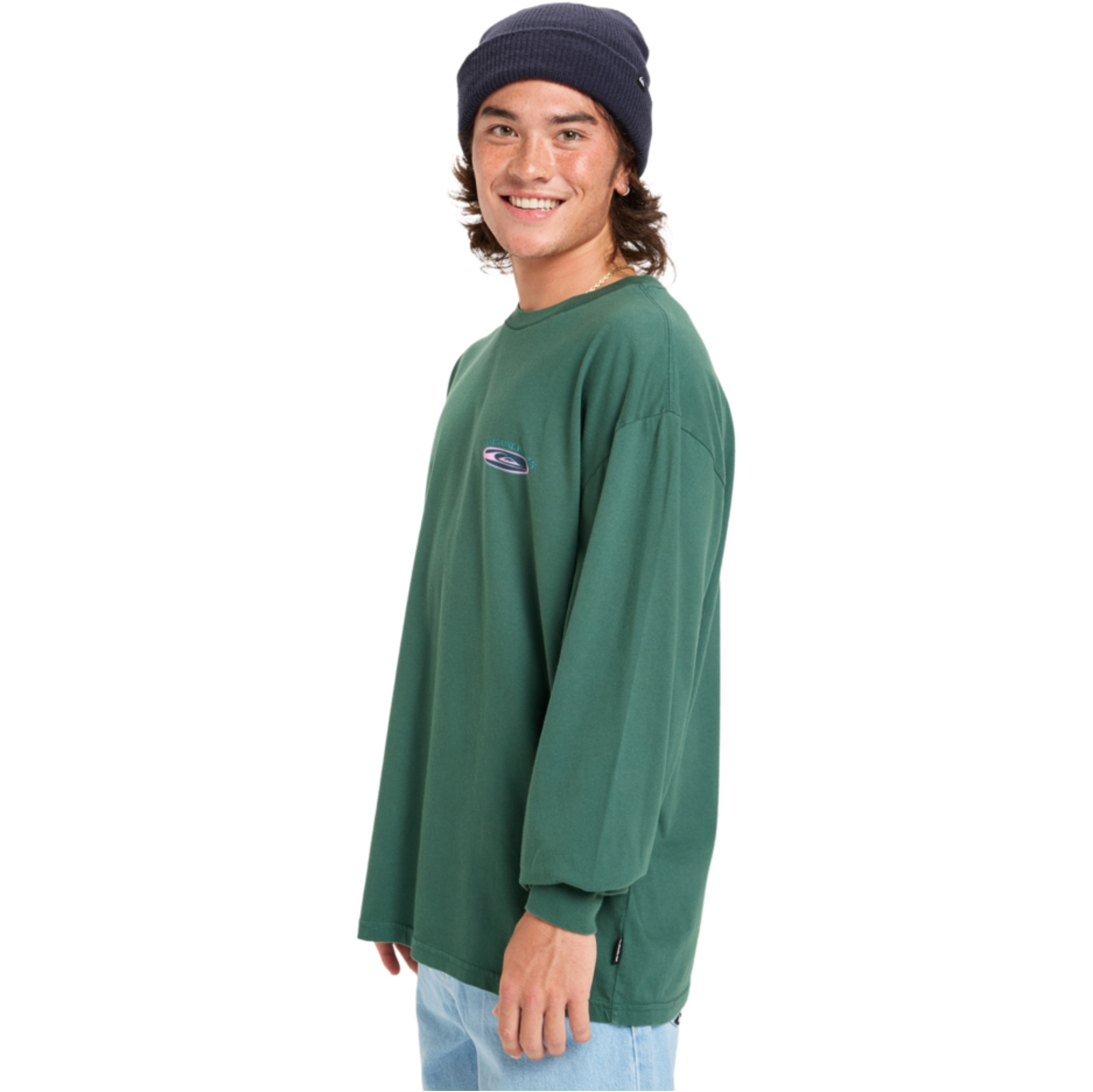 2025 Quiksilver Da Uomo HW Hollow Coves Tee A Maniche Lunghe EQYZT08202 - Trekking Green